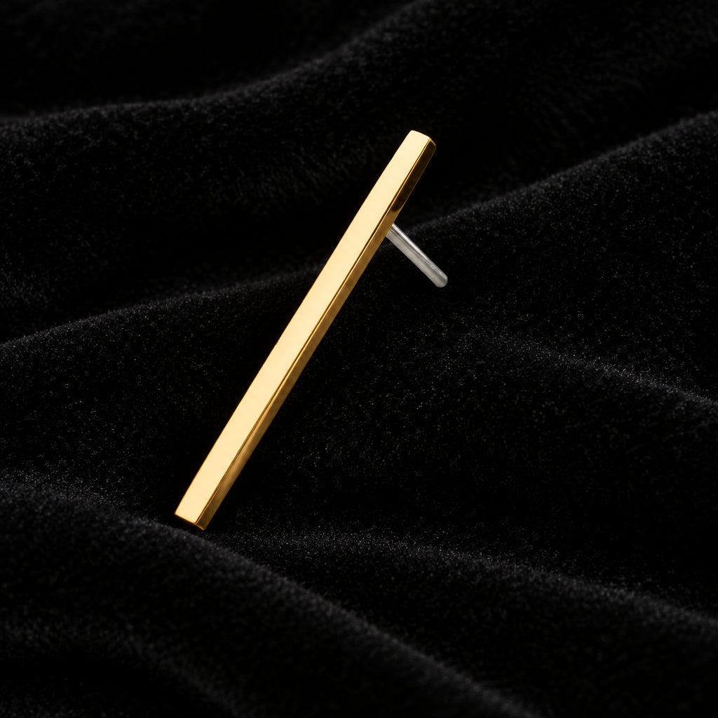 14kt Yellow Gold Long Bar- Invictus