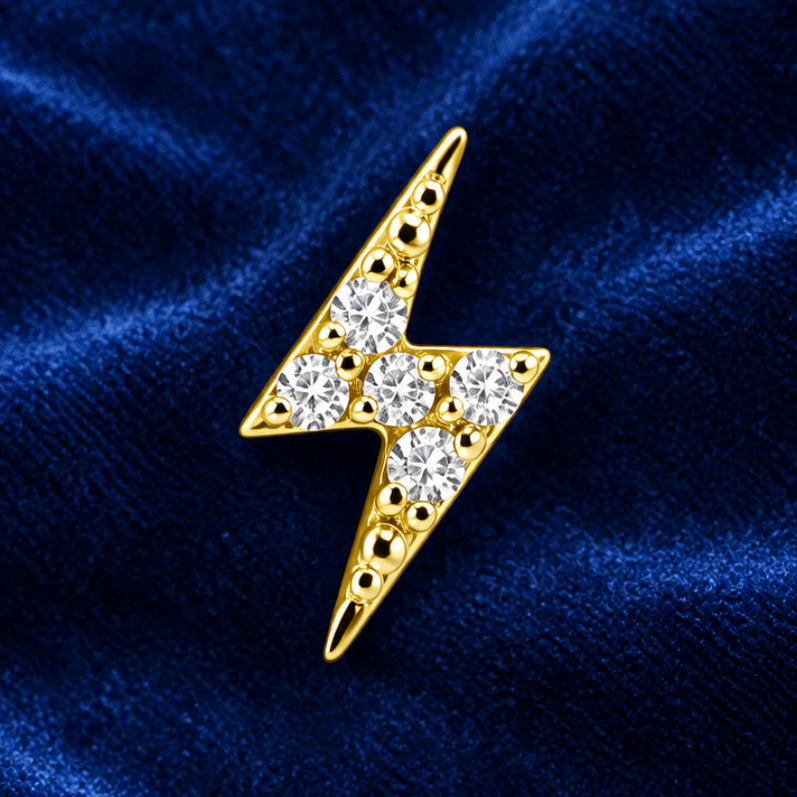 18kt Yellow Gold Lightning Bolt with Lab Diamonds