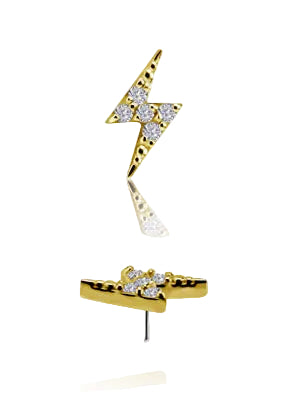 18kt Yellow Gold Lightning Bolt with Lab Diamonds