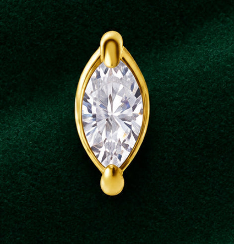 18kt Yellow Gold Prong-Set Marquise Lab Diamond