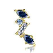 18kt Yellow Gold Marquise Gem Stack with Lab Sapphires