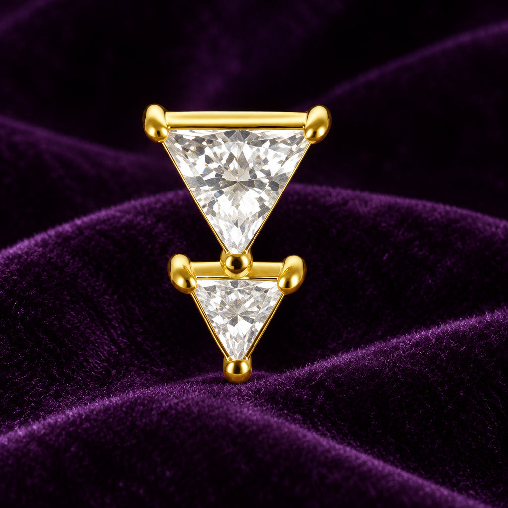 18kt Yellow Gold Stacked Triangles w