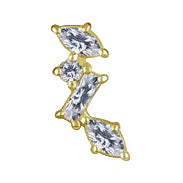 18kt Yellow Gold Assorted Cut CZ Stack