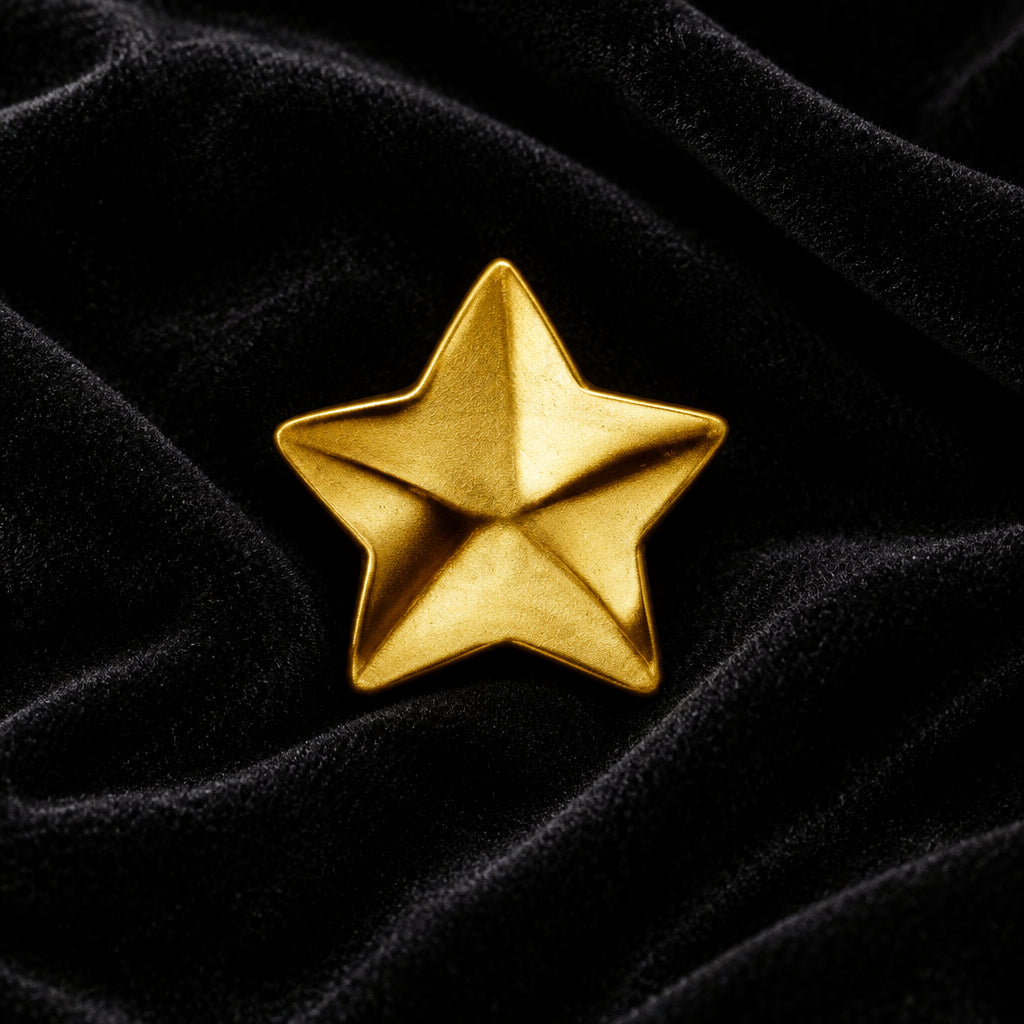 18kt Yellow Gold Raised Star