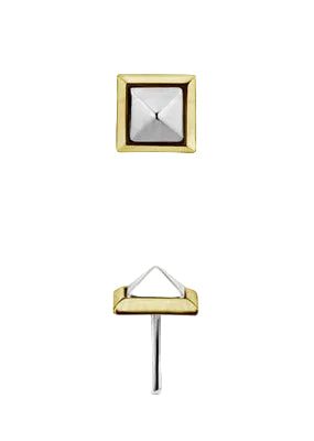 18kt Yellow & White Gold Two-Tone Pyramid