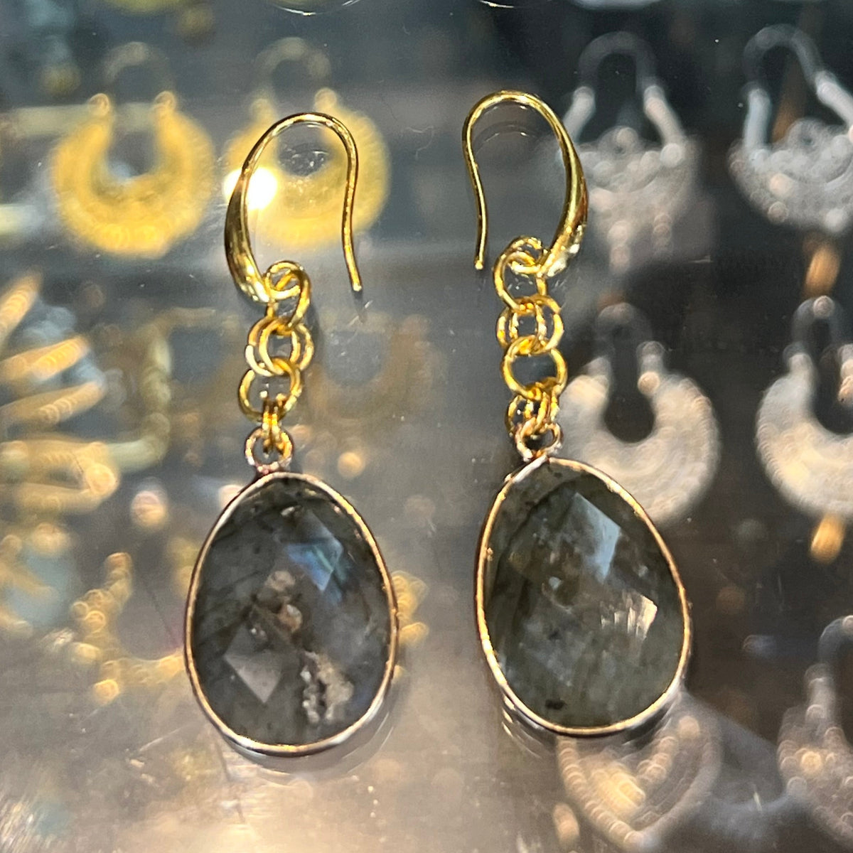 Faceted Labradorite Drop Earrings