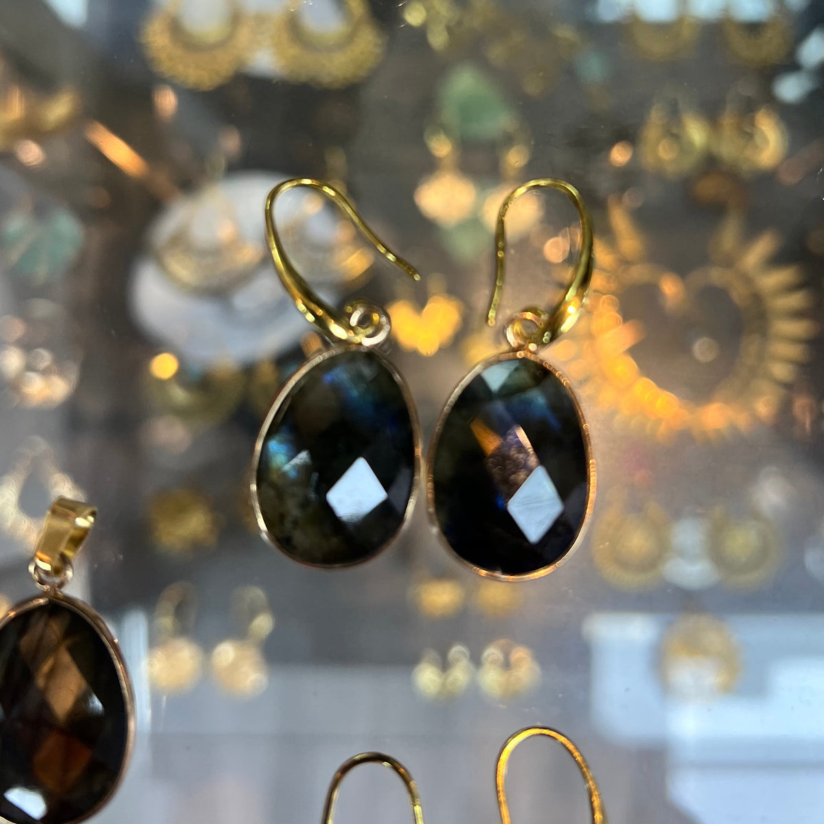 Faceted Labradorite Drop Earrings