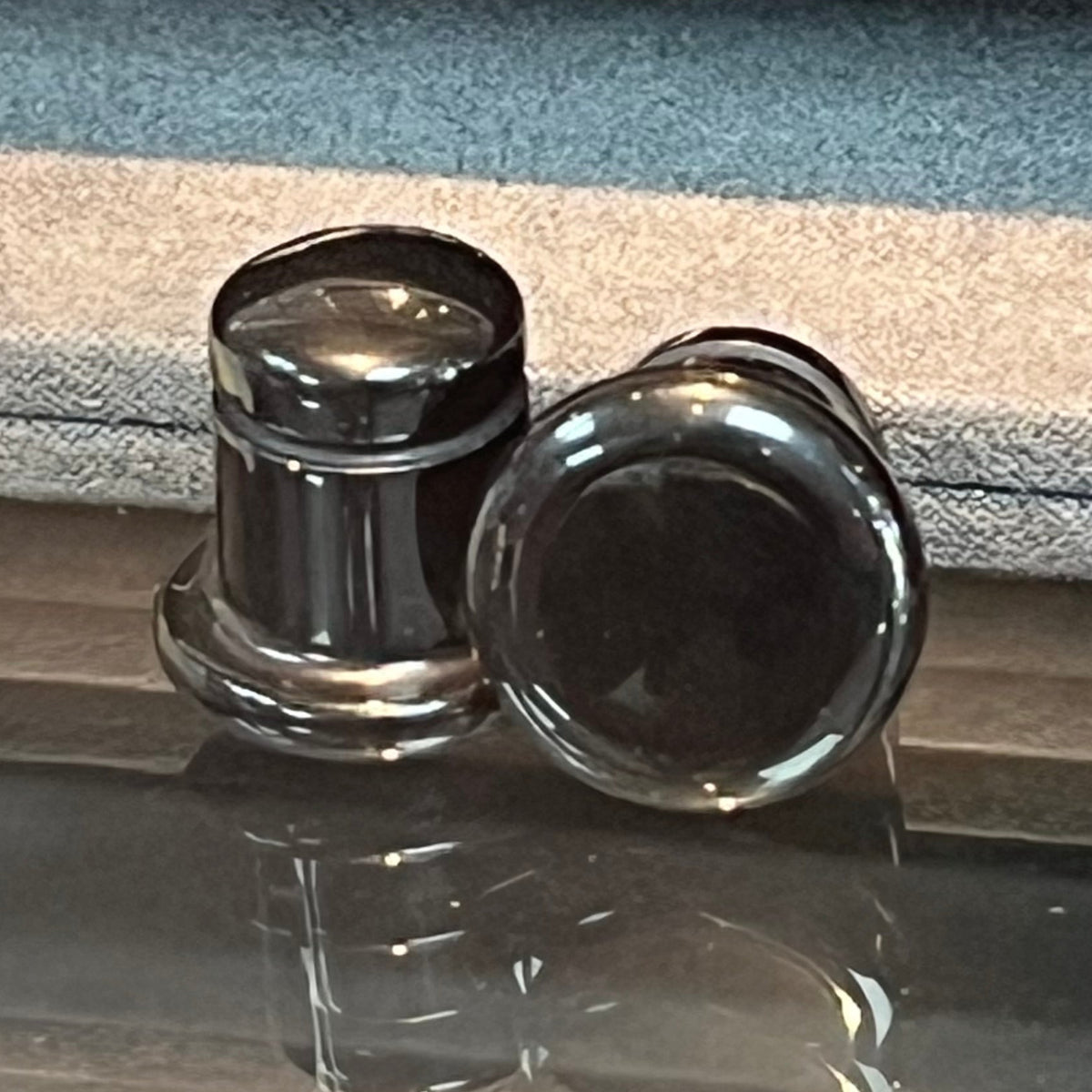 Black Onyx Single Flared Plugs- Safe Products Jewelry Co.