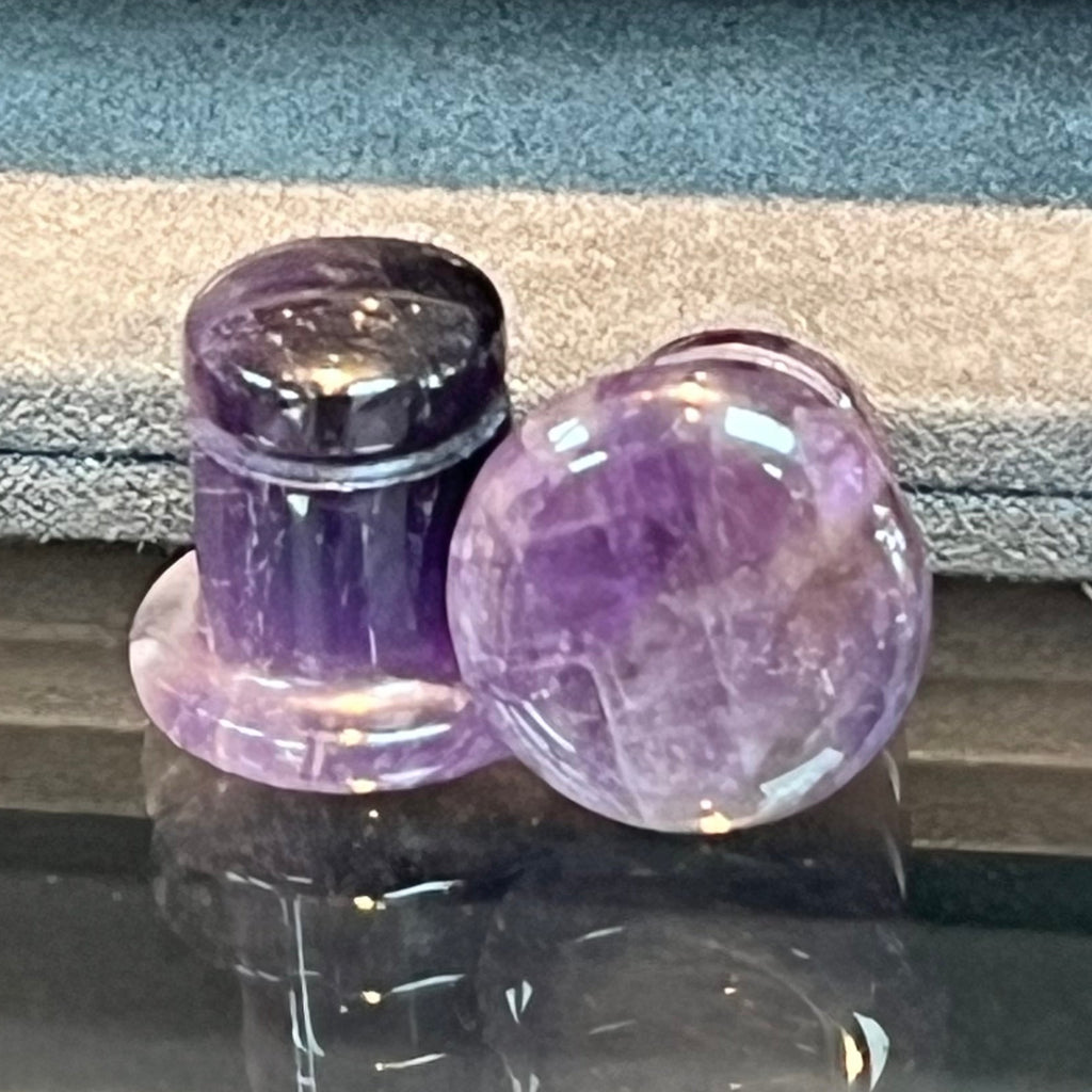Amethyst Single Flared Plugs- Safe Products Jewelry Co.