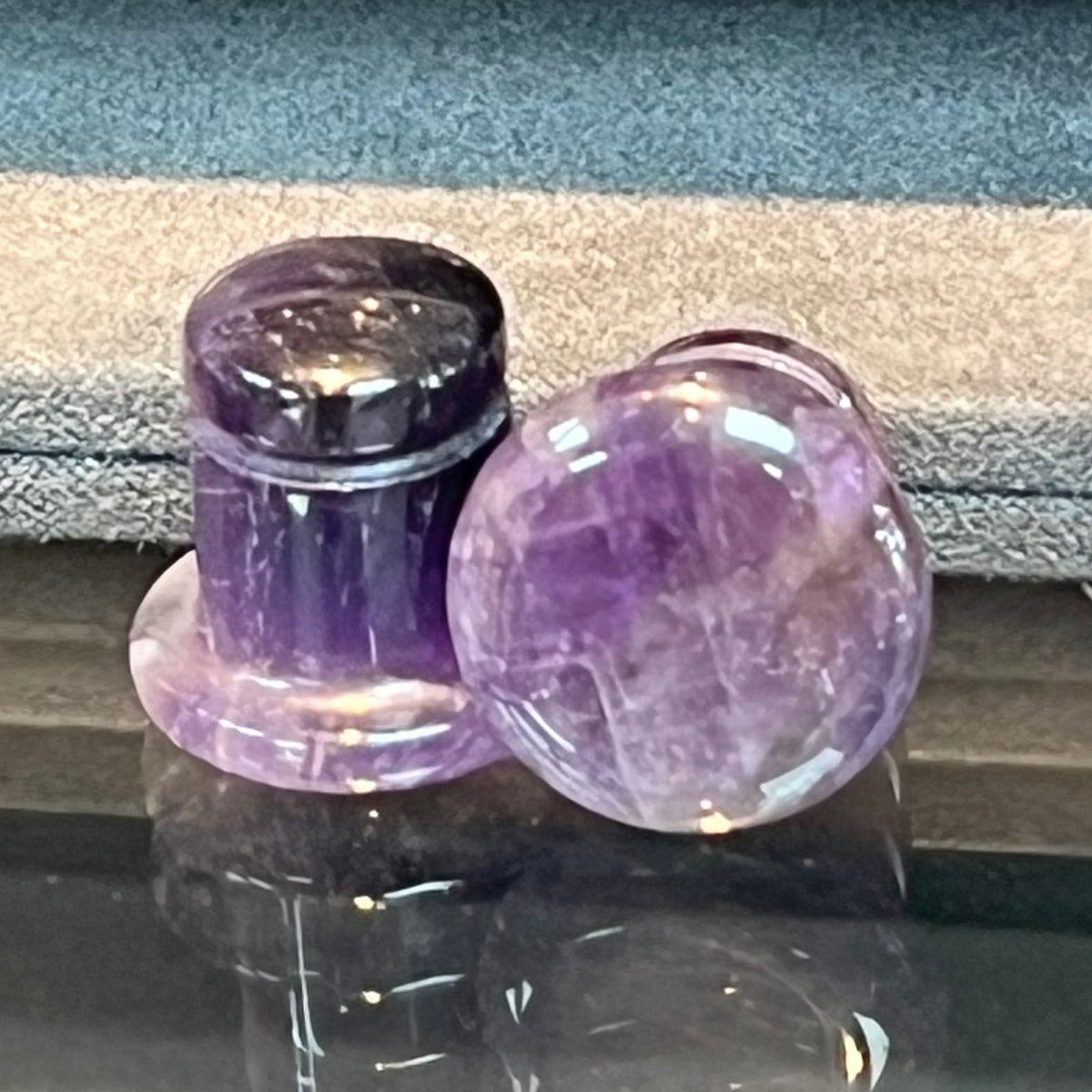 Amethyst Single Flared Plugs- Safe Products Jewelry Co.