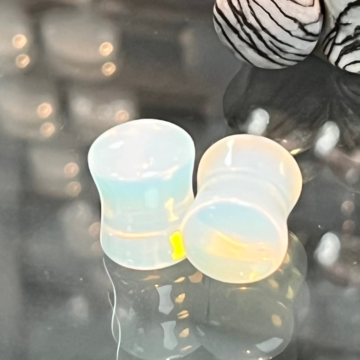 Opalite Double Flared Plugs- Safe Products Jewelry Co.