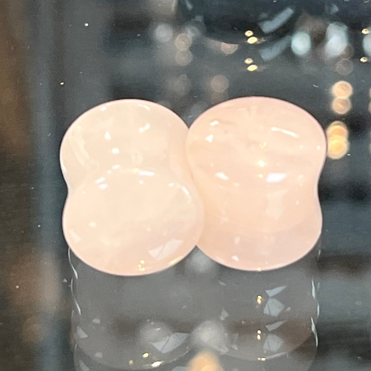 Rose Quartz Double Flared Plugs- Safe Products Jewelry Co.