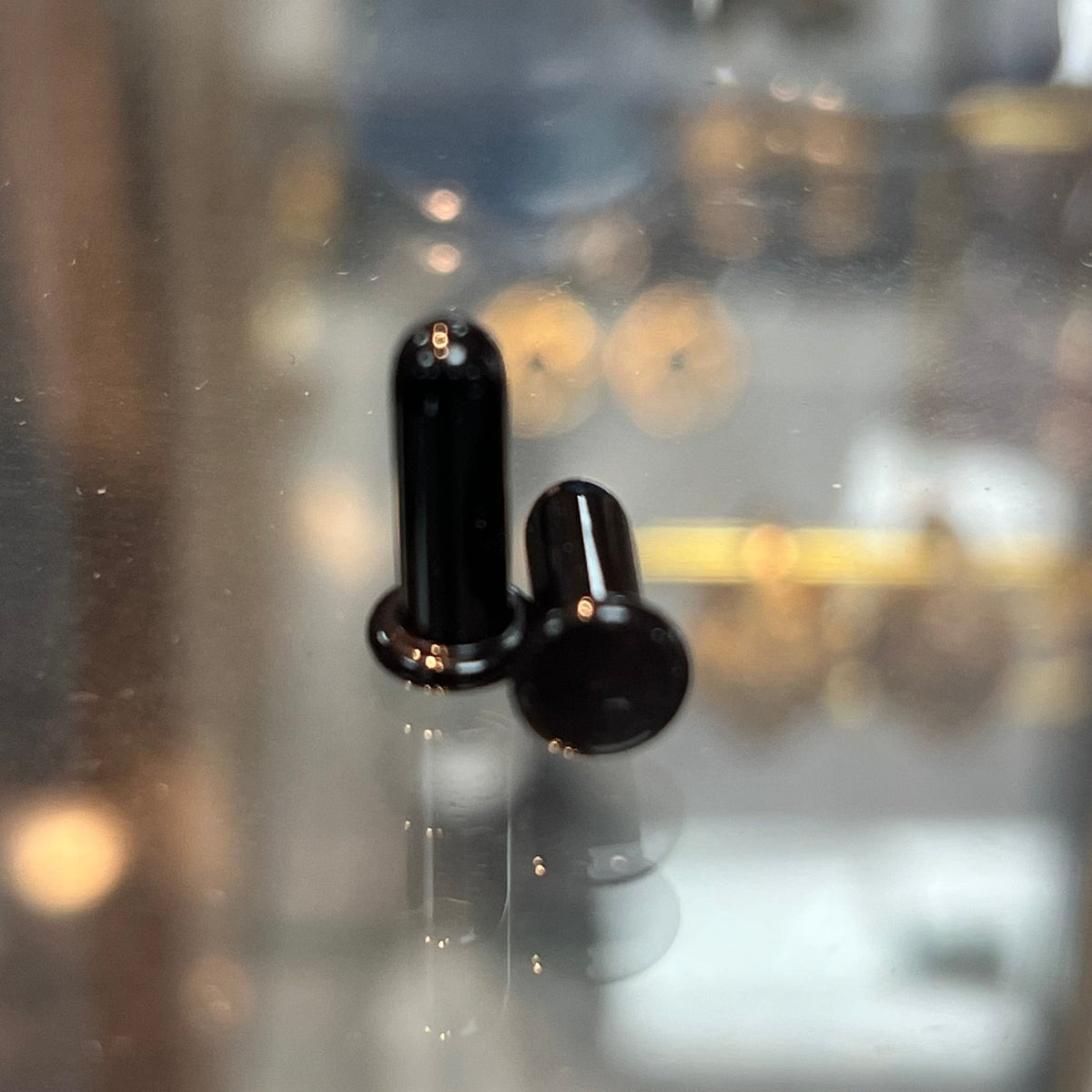 Small  Black Onyx Single Flared Plugs- Evolve Body Jewelry
