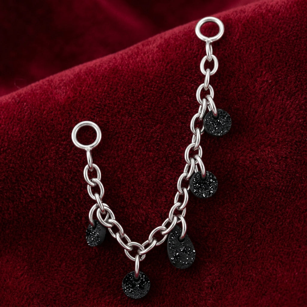Titanium Connector Chain with Cut CZ Gems