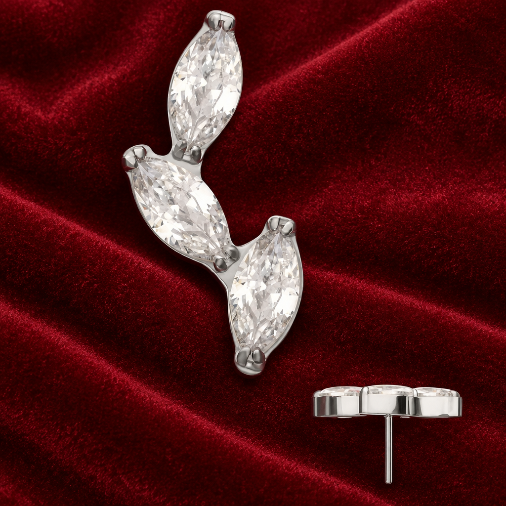 3 Gem Marquise Vine With Clear CZ TL- Invictus