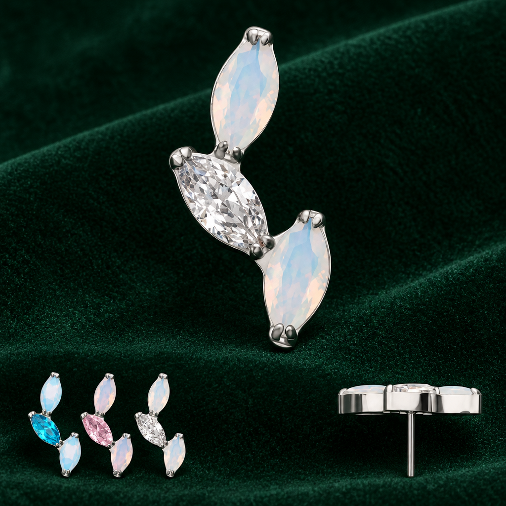 3 Gem Marquise Vine With Opalite And CZ TL- Invictus