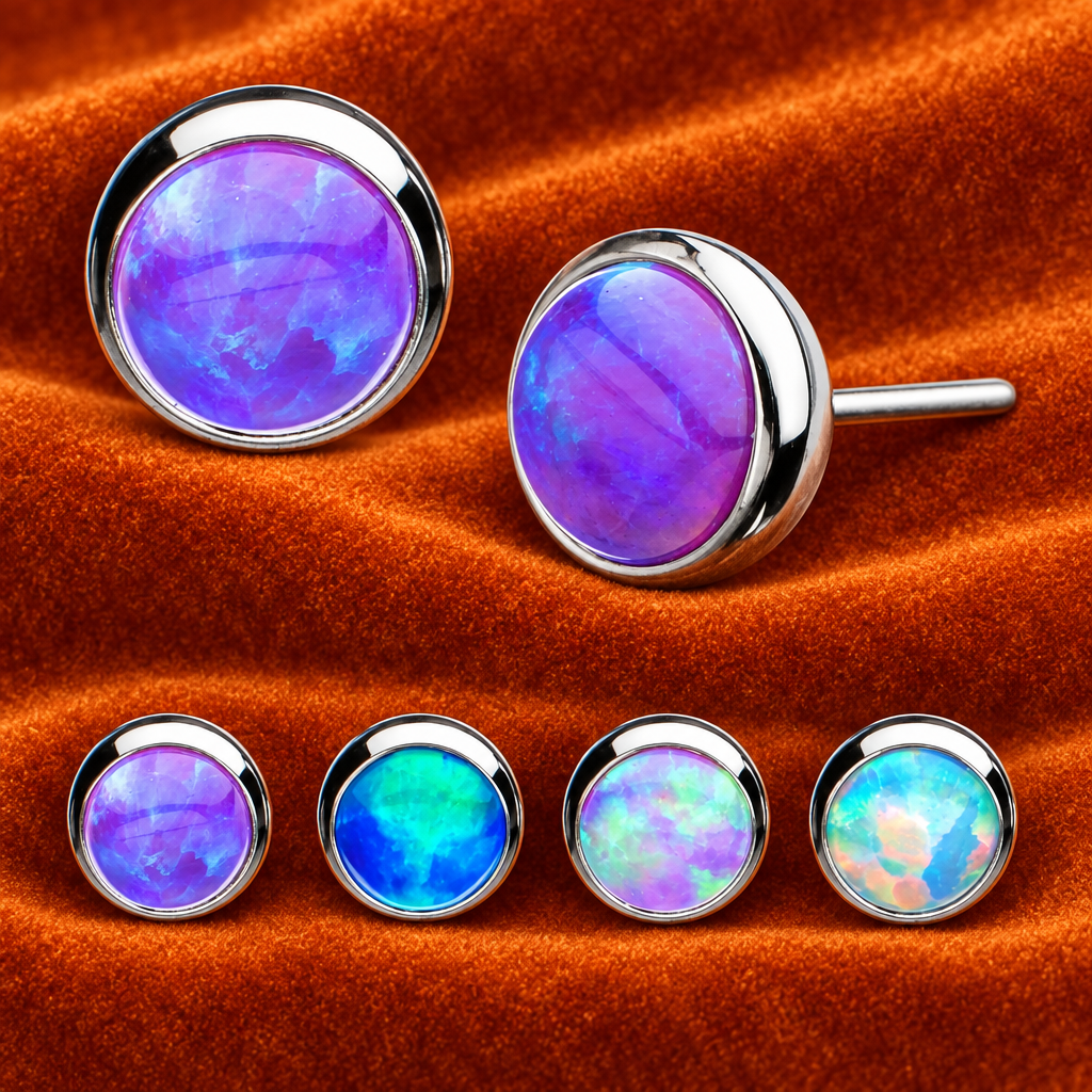 Bezel Set Synthetic Opal Top TL- Invictus