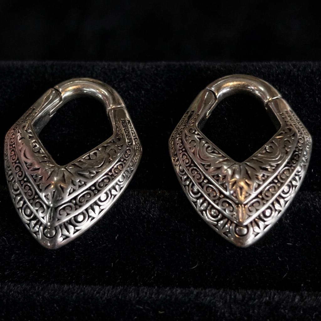 Indian Ornate Brass Ear Weights