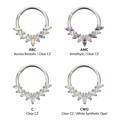 9 Gem Marquise CZ Clicker- Invictus