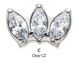 Triple Marquise CZ/Synthetic Opal Cluster Top IT- Invictus