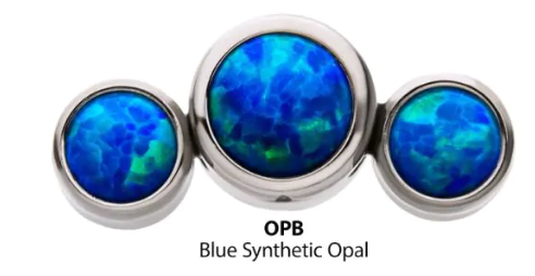 Titanium Bezel Set Multi-Color 3 Opal Cluster Side Facing Top TL- Invictus