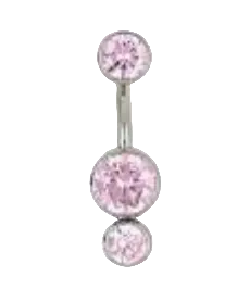 Steel Gemini Bezel Double Gem Navel Curve- Industrial Strength