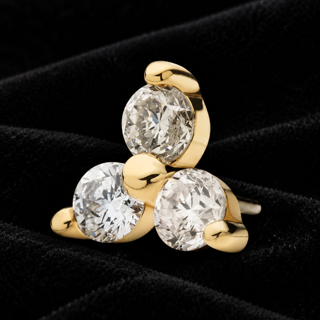 18kt Yellow Gold Trinity with Lab Diamonds