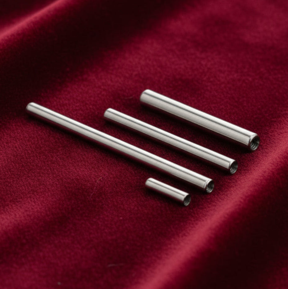 internally threaded barbells titanium
