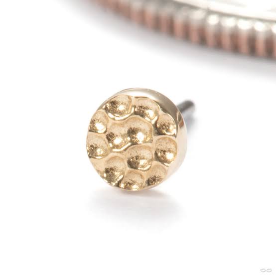 18kt Gold Hammered Disk- Anatometal