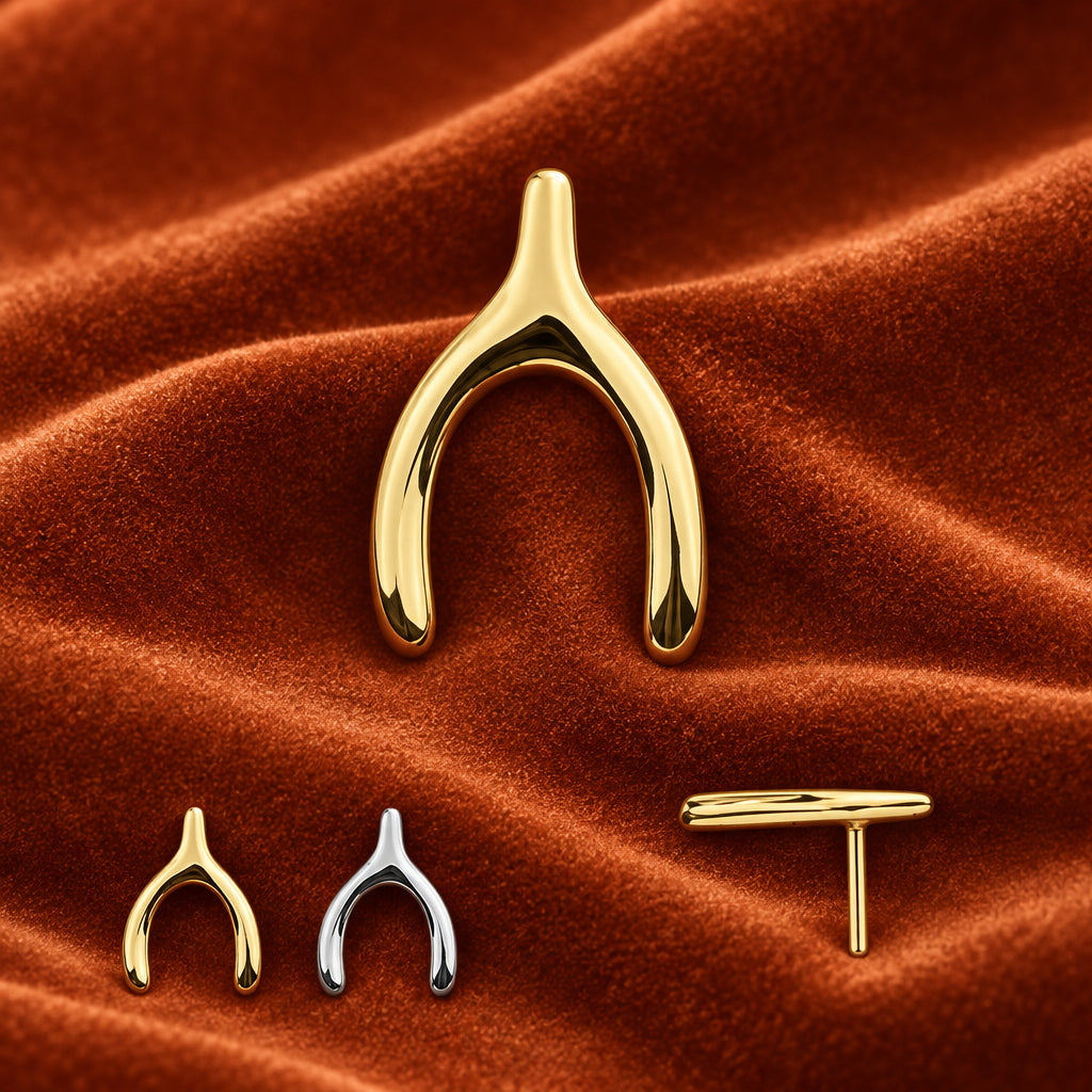 14kt Gold Wishbone- Body Gems