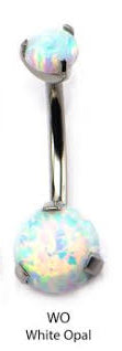 Titanium Prong Opal Navel Curve
