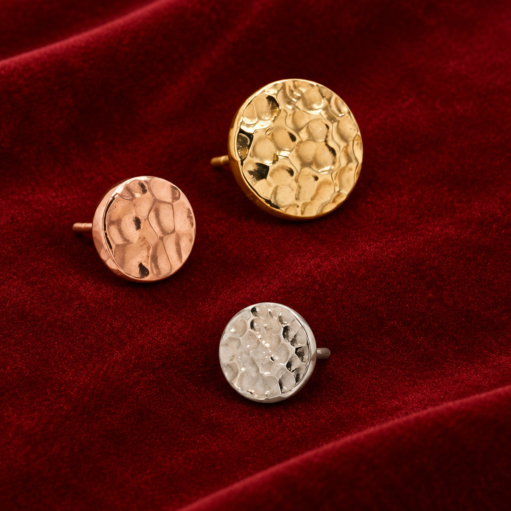 18kt Gold Hammered Disk- Anatometal