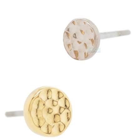 18kt Gold Hammered Disk- Anatometal