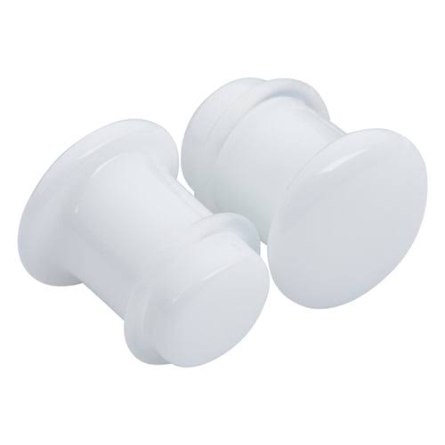 White Jade Single Flared Plugs- Safe Products Jewelry Co.