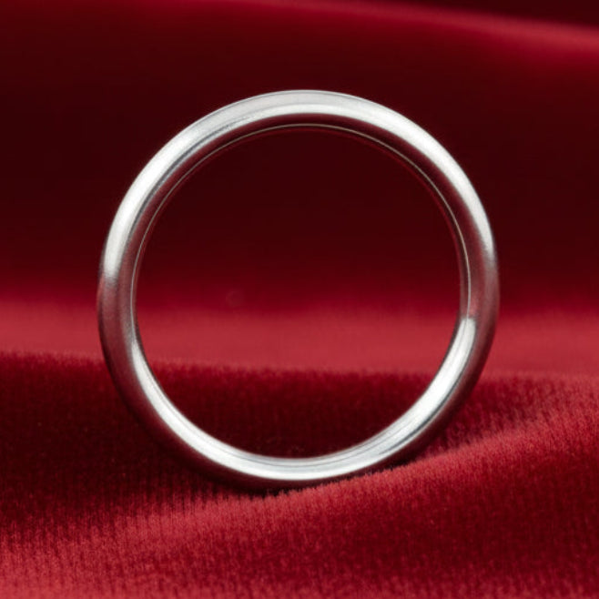 Silver ring on a white background