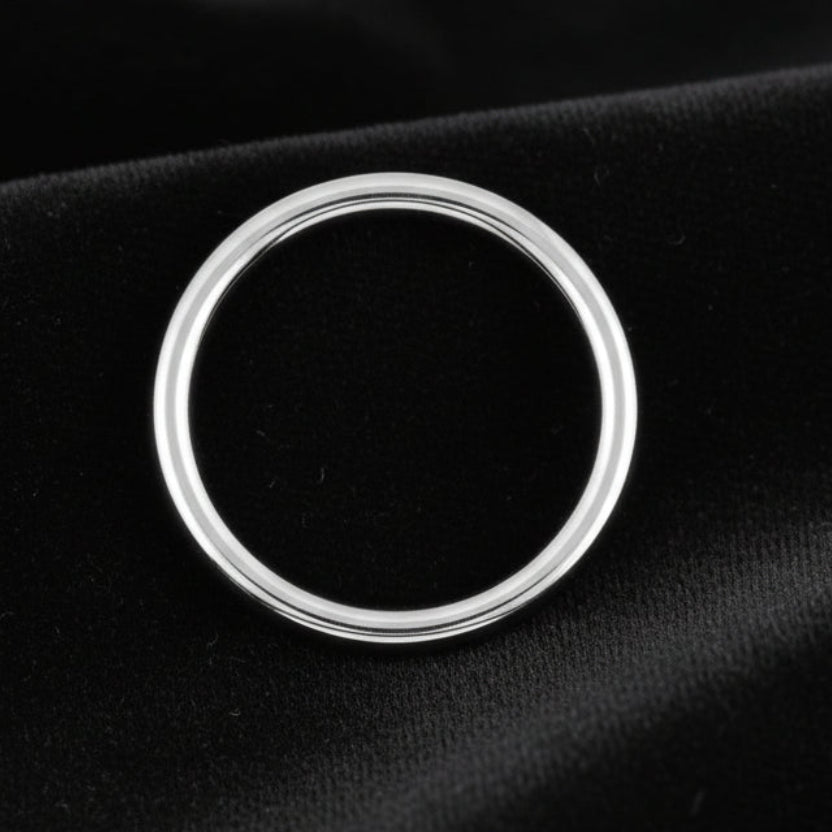 Silver ring on a white background