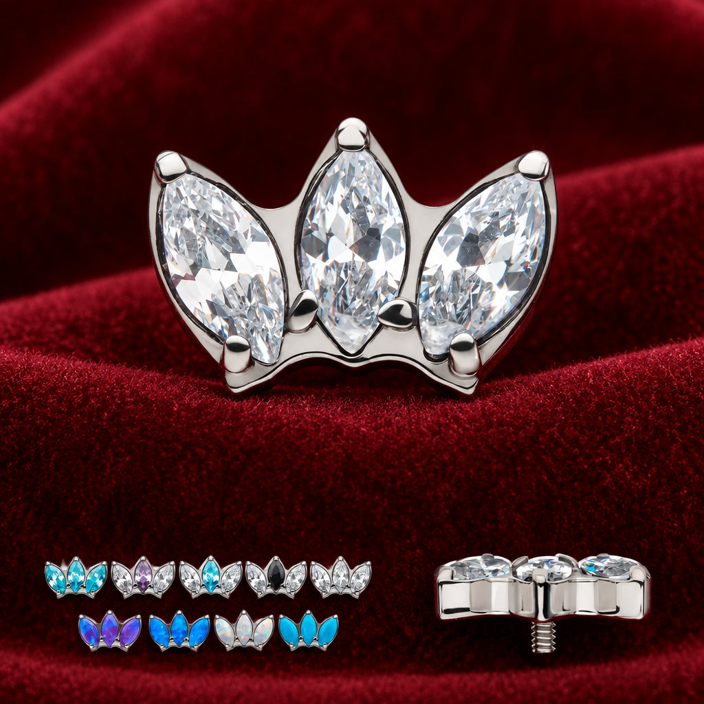Triple Marquise CZ/Synthetic Opal Cluster Top IT- Invictus