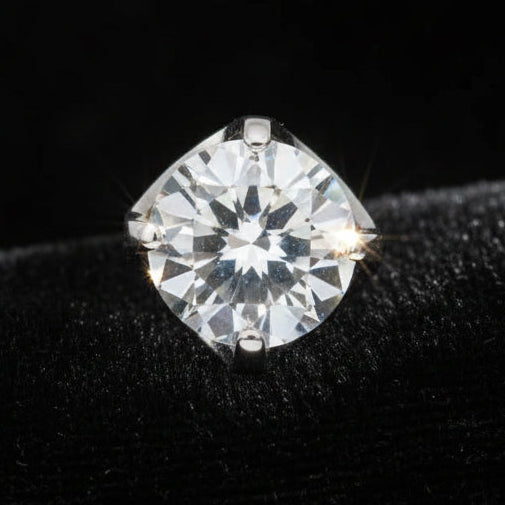 Titanium Prong Round Gem End